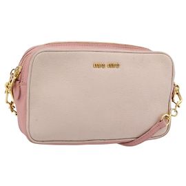 Miu Miu Shoulder Bag Leather Pink Gold
