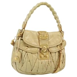 Miu Miu Matelasse Hand Bag Leather 2way Yellow Gold