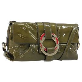 Bulgari BVLGARI Shoulder Bag Patent leather Green Gold