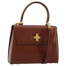 Céline CELINE Hand Bag Leather 2way Brown Gold