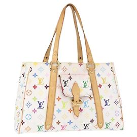 LOUIS VUITTON Monogram Multicolor Aurelia MM Tote Bag White M40094