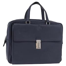 PRADA Business Bag Saffiano Leder Blue Silver