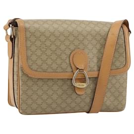 Céline CELINE Macadam Canvas Shoulder Bag PVC Beige Gold