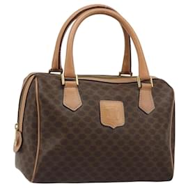 CELINE Macadam Canvas Boston Bag PVC Leather Brown Gold - Céline