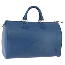 LOUIS VUITTON Epi Speedy 35 Hand Bag Toledo Blue M42995 LV