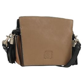LOEWE Pouch Schultertasche Leder Braun