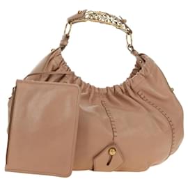 SAINT LAURENT Mombasa Shoulder Bag Leather Pink Gold
