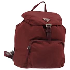 PRADA Backpack Nylon Red Silver - Prada