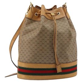 GUCCI Micro GG Supreme Web Sherry Line Bag PVC Beige 001 115 4793
