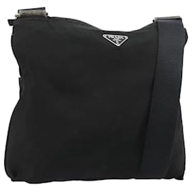 PRADA Shoulder Bag Nylon Black Silver