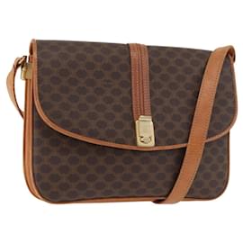 Céline CELINE Macadam Canvas Shoulder Bag PVC Leather Brown Gold