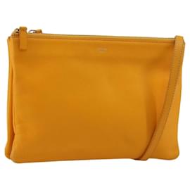 Céline CELINE Trio Shoulder Bag Leather Yellow Gold