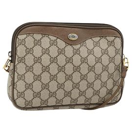 GUCCI GG Supreme Shoulder Bag PVC Beige Gold 97 02 068