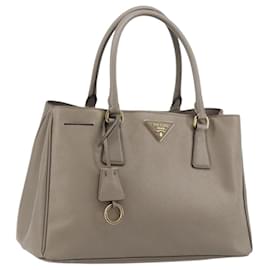 PRADA Galleria Hand Bag Safiano leather Gray Gold
