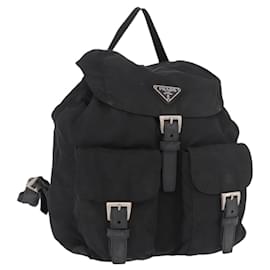PRADA Backpack Nylon Black Silver