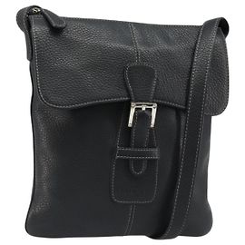 LOEWE Shoulder Bag Leather Black Silver
