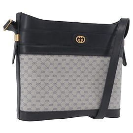 GUCCI Sac à épaule Micro GG Supreme PVC Navy Gold 001 109 0579