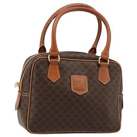 Céline CELINE Macadam Canvas Hand Bag PVC Leather Brown Gold