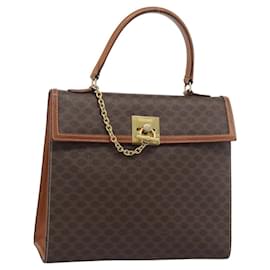 Céline CELINE Macadam Canvas Hand Bag PVC Leather Brown Gold