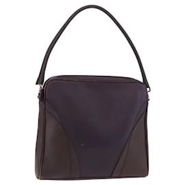 PRADA Shoulder Bag Leather Navy Silver