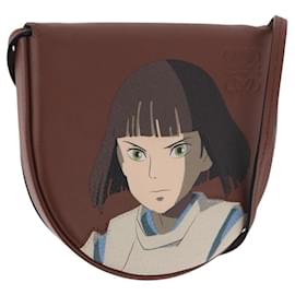 LOEWE × Studio Ghibli anagram Heel Pouch Haku Bag Leather Brown