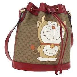 GUCCI Micro GG Supreme Doraemon x Fujiko-Pro Bag PVC Beige 655597