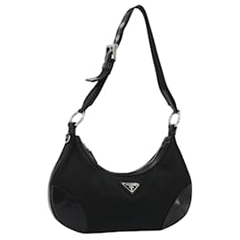 PRADA Shoulder Bag Nylon Black Silver