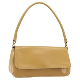 PRADA Shoulder Bag Leather Beige Gold
