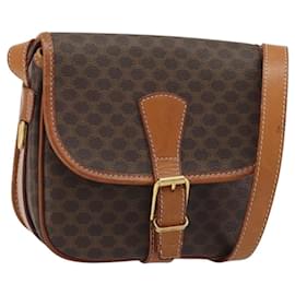 Céline CELINE Macadam Canvas Shoulder Bag PVC Leather Brown Gold