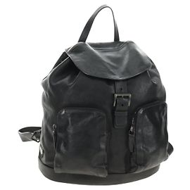 PRADA Backpack Leather Black VZ0053
