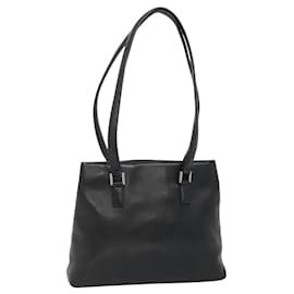 CHANEL Shoulder Bag Leather Black CC