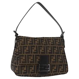 FENDI Mamma Baguette Schultertasche aus Zucca Canvas Schwarz Braun - Fendi
