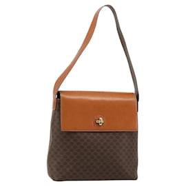 Céline CELINE Macadam Canvas Shoulder Bag PVC Leather Brown Gold