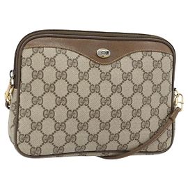 GUCCI GG Supreme Shoulder Bag PVC Beige Gold 97 02 068