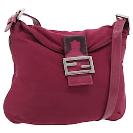 FENDI Mamma Baguette Shoulder Bag Jersey Purple Silver