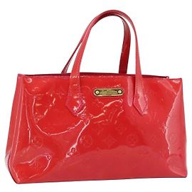 LOUIS VUITTON Monogram Vernis Wilshire PM Hand Bag Rose Pop M93643