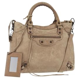 BALENCIAGA The City Hand Bag Leather 2way Beige 235216