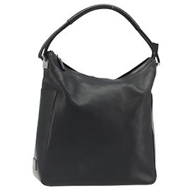 GUCCI Shoulder Bag Leather Black Silver 001 3770