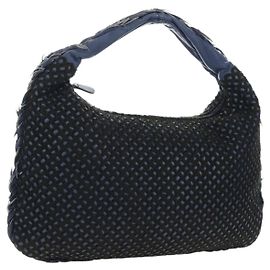 BOTTEGA VENETA INTRECCIATO Hobo Shoulder Bag Leather Navy