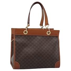 Céline CELINE Macadam Canvas Hand Bag PVC Leather Brown Gold