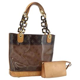 LOUIS VUITTON Monogram Vinyl Cava Amble PM Tote Bag Brown M92502 LV