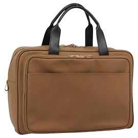 BOTTEGA VENETA Boston Bag PVC Canvas Beige Gold