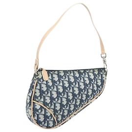 Christian Dior Trotter Canvas Saddle Accessory Pouch PVC Navy