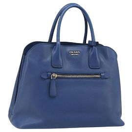 PRADA Handtasche aus Safiano-Leder Blau Gold