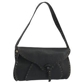 Céline CELINE Sac à épaule en cuir noir