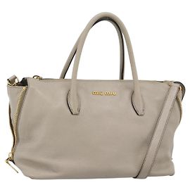 Borsa a mano Miu Miu in pelle 2 vie grigio oro autentica 187574V