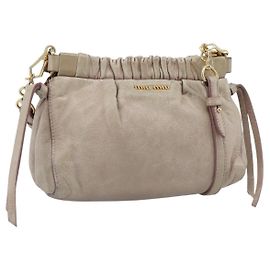 Borsa a tracolla Miu Miu in pelle rosa e oro, autentica 187662