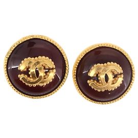 CHANEL Pendientes Metal Tono Dorado CC