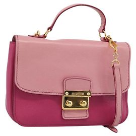 Miu Miu Hand Bag Leather 2way Pink Gold RN0726