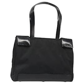 PRADA Hand Bag Nylon Black Silver